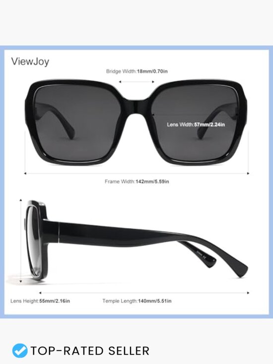 Oversized Square Sunglasses Classic Style Polarized UV Protection Lightweight main image 5
